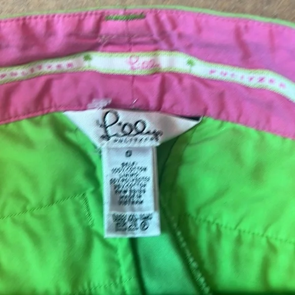 61. Lilly Pulitzer Bright Green “Parakeet Green” Callahan style shorts Sz 0, EUC - Picture 8 of 10